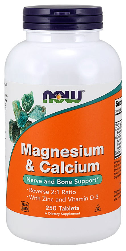 Produkto nuotrauka: NOW Foods Magnesium & Calcium with Zinc and Vitamin D3 - 250 tablečių