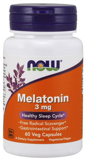 NOW Foods Melatoninas, 3 mg - 60 kapsulių