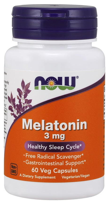 Produkto nuotrauka: NOW Foods Melatonin, 3mg - 60 kapsulių