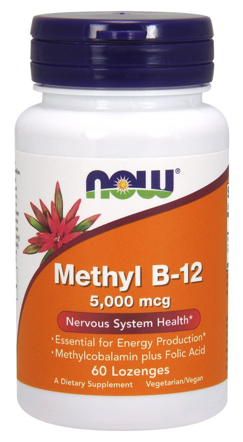 Produkto nuotrauka: NOW Foods Methyl B-12 with Folic Acid, 5000mcg - 60 pastilių