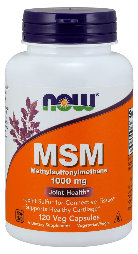 Produkto nuotrauka: NOW Foods MSM Methylsulphonylmethane, 1000mg - 120 kapsulių
