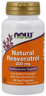 NOW Foods resveratrolis, 200 mg – 60 kapsulių