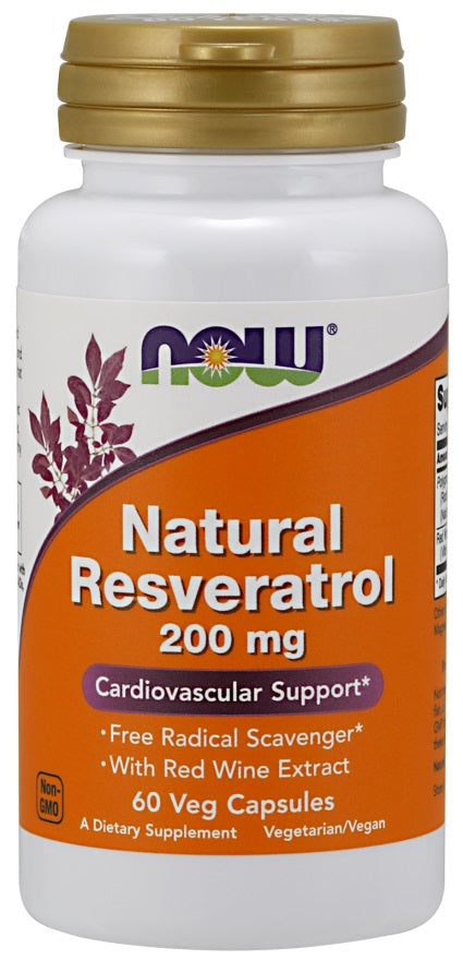 NOW Foods resveratrolis, 200 mg – 60 kapsulių