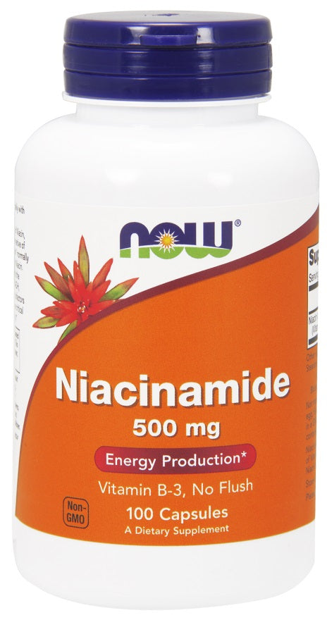 Produkto nuotrauka: NOW Foods Niacinamide, 500mg - 100 kapsulių