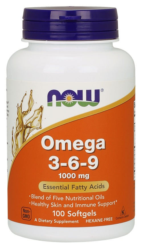 NOW Foods Omega 3 - 6 - 9, 1000 mg - 100 kapsulių