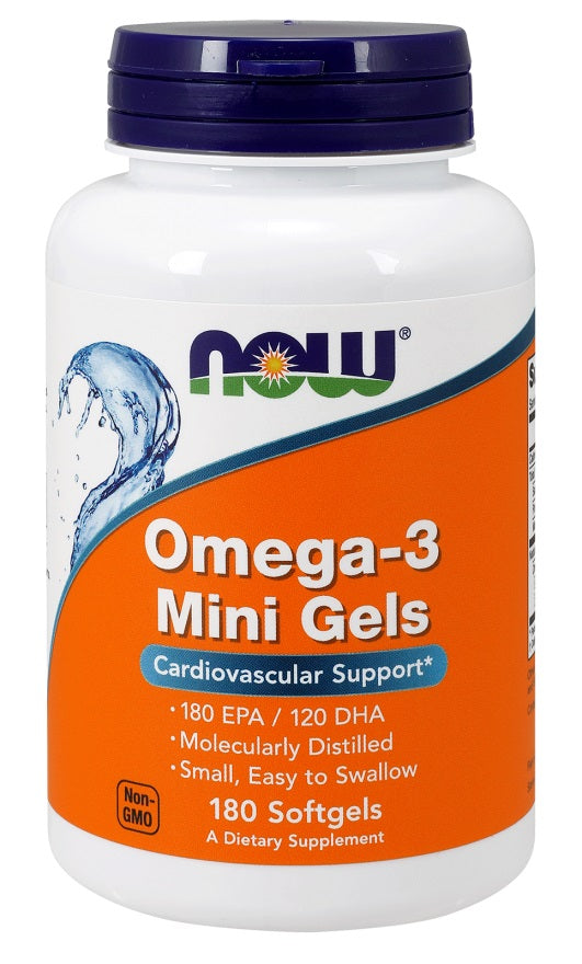 Produkto nuotrauka: NOW Foods Omega-3 Mini Gels - 180 minkštųjų kapsulių