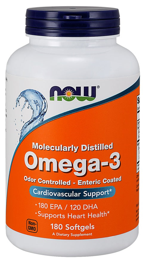 Produkto nuotrauka: NOW Foods Omega-3 Enteric Coated - 180 minkštųjų kapsulių