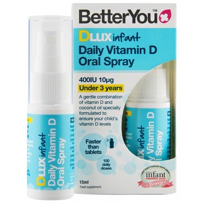 BetterYou DLux kūdikių kasdienis vitamino D burnos purškalas – 15 ml.