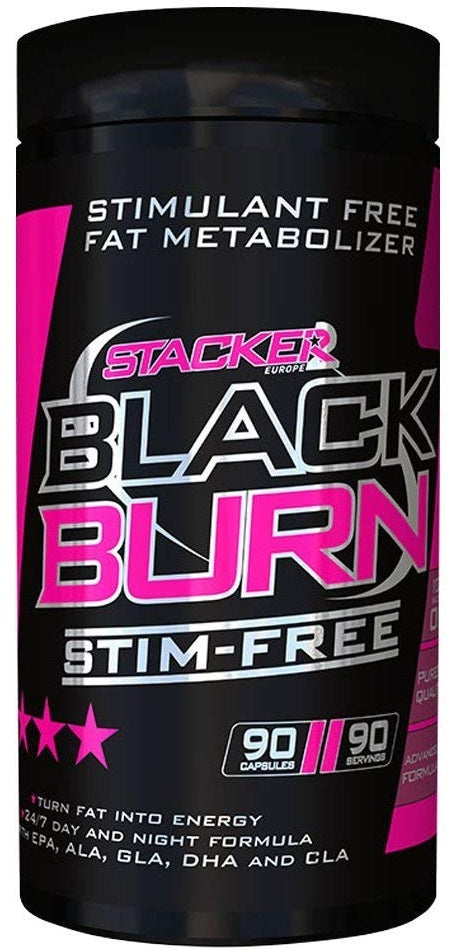 Stacker2 Europe Black Burn be STIM – 90 kapsulių