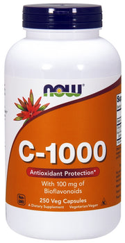 NOW Foods vitaminas C - 1000 su 100 mg bioflavonoidų - 250 kapsulių