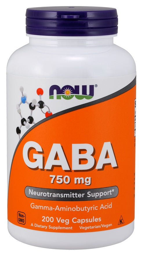 Produkto nuotrauka: NOW Foods GABA, 750mg - 200 kapsulių