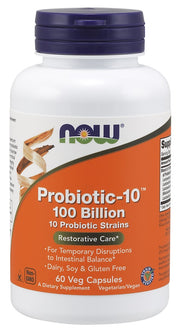 NOW Foods Probiotic - 10, 100 milijardų – 60 kapsulių