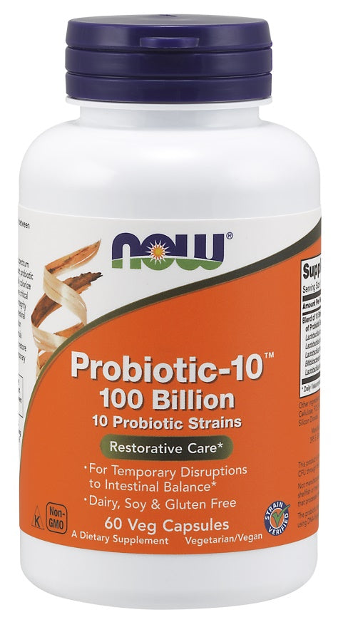 Produkto nuotrauka: NOW Foods Probiotic-10, 100 Billion - 60 kapsulių