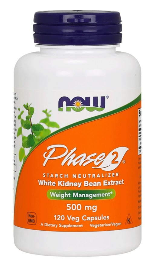 NOW Foods Phase 2 – baltųjų pupelių ekstraktas, 500 mg – 120 kapsulių