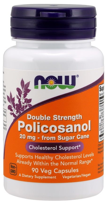 NOW Foods polikozanolis, 20 mg – 90 kapsulių