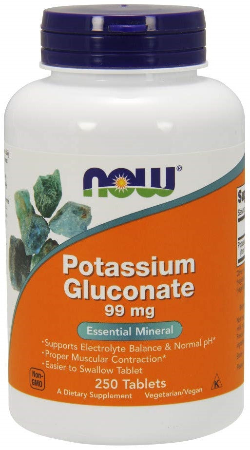 NOW Foods kalio gliukonatas, 99 mg – 250 tablečių