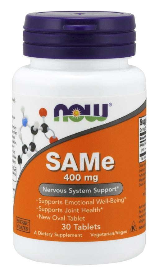 NOW Foods SAMe, 400 mg – 30 tablečių