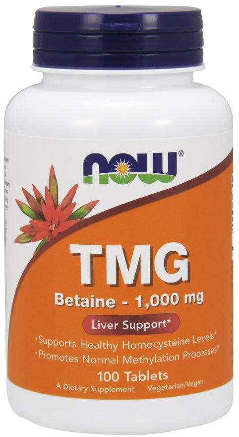 NOW Foods TMG (trimetilglicinas), 1000 mg – 100 tablečių