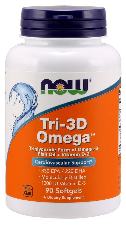 Produkto nuotrauka: NOW Foods Tri-3D Omega - 90 minkštųjų kapsulių