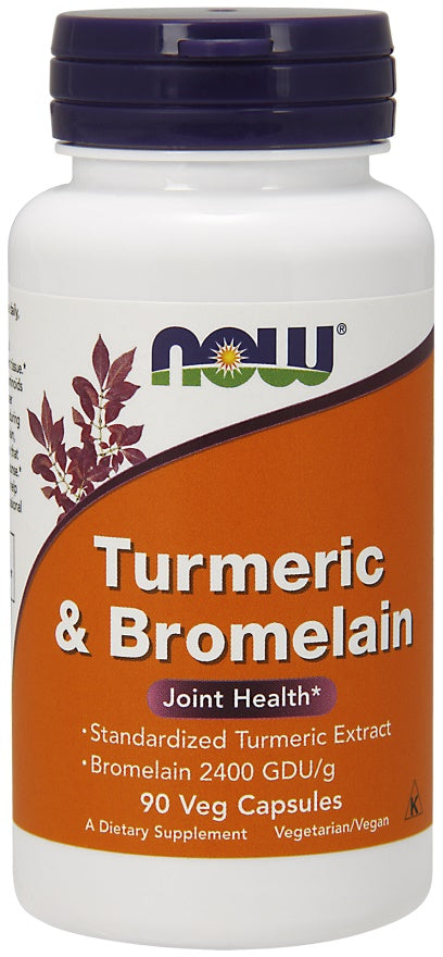 Produkto nuotrauka: NOW Foods Turmeric & Bromelain - 90 kapsulių