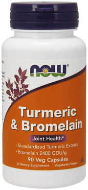 NOW Foods ciberžolė ir bromelainas – 90 kapsulių