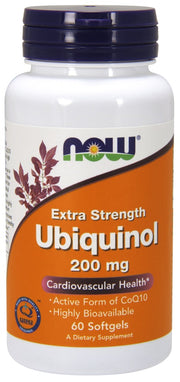 NOW Foods ubichinolis, 200 mg – 60 kapsulių