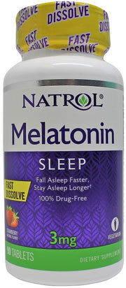 Natrol greitai tirpstantis melatoninas, 3 mg - 90 tablečių