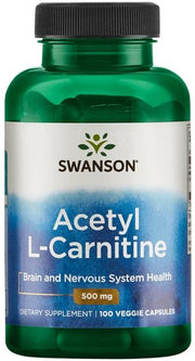 Swanson acetil - L - karnitinas, 500 mg – 100 kapsulių