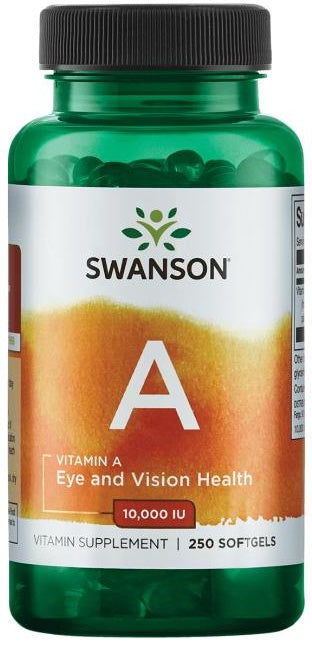 Swanson vitaminas A, 10 000 TV – 250 kapsulių