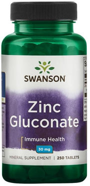 Swanson cinko gliukonatas, 30 mg – 250 tablečių