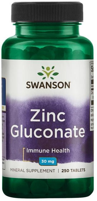 Swanson cinko gliukonatas, 30 mg – 250 tablečių