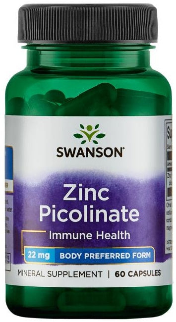 Swanson cinko pikolinato kūno pageidaujama forma, 22 mg - 60 kapsulių