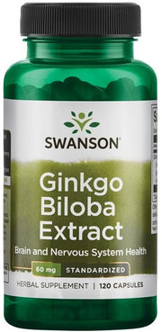 Swanson ginkmedžio ekstraktas, 60 mg – 120 kapsulių