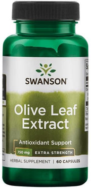 Swanson alyvuogių lapų ekstraktas, 750 mg itin stiprus – 60 kapsulių