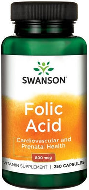 Swanson folio rūgštis, 800 mcg – 250 kapsulių