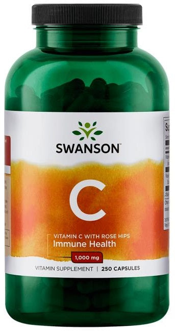 Swanson vitaminas C su erškėtuogių ekstraktu, 1000 mg – 250 kapsulių