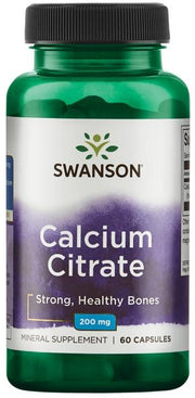 Swanson kalcio citratas, 200 mg – 60 kapsulių