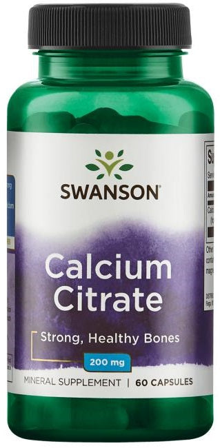 Swanson kalcio citratas, 200 mg – 60 kapsulių