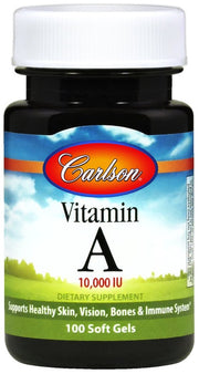 Carlson Labs vitaminas A, 10 000 TV – 250 kapsulių