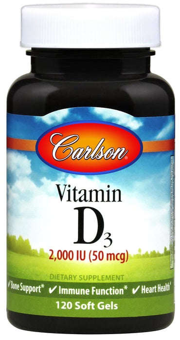 Carlson Labs Vitaminas D3, 2000 TV – 120 gelių