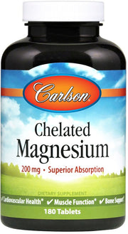 Carlson Labs chelatinis magnis, 200 mg - 180 tablečių