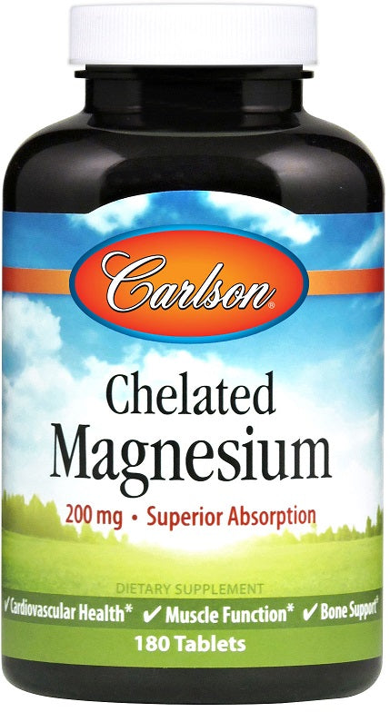 Carlson Labs chelatinis magnis, 200 mg - 180 tablečių