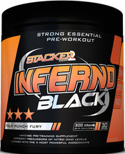 Stacker2 Europe Inferno Black, vaisių punšo skonio gėrimas Fruit Punch Fury – 300 g