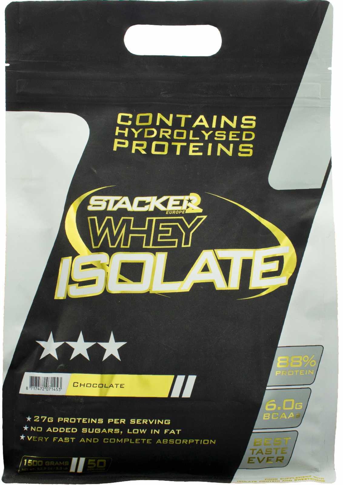 Stacker2 Europe išrūgų izoliatas, šokolado skonio – 1500 g