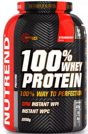 Nutrend 100% išrūgų baltymų milteliai, braškių skonio - 2250 g