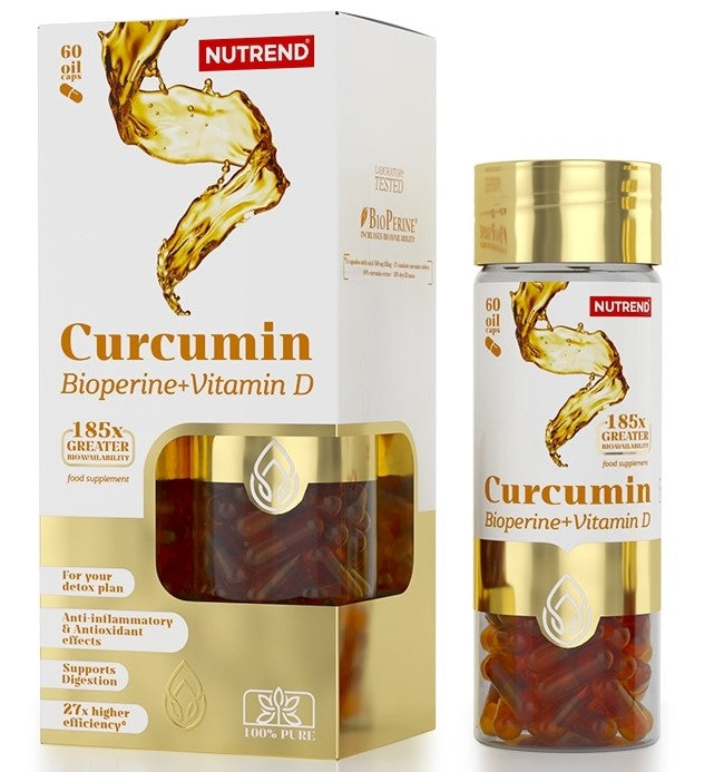 Nutrend kurkuminas + bioperinas + vitaminas D - 60 kapsulių