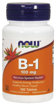 NOW Foods Vitaminas B - 1 Tiaminas, 100 mg - 100 tablečių