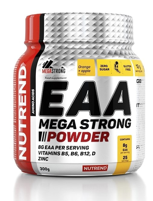 Nutrend EAA Mega Strong milteliai, apelsinų ir obuolių skonio – 300 g