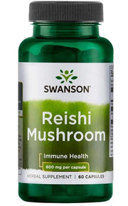 Swanson Reishi grybai, 600 mg – 60 kapsulių