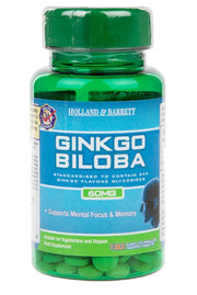 Holland & Barrett ginkmedis (Ginkgo Biloba), 60 mg – 120 tablečių